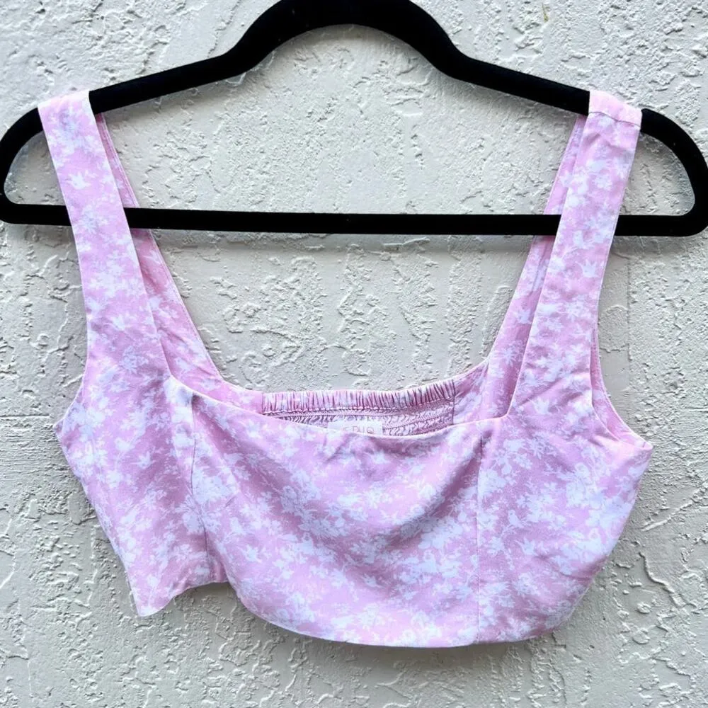 Krewe Du Q Floral Square Neck Crop Top & Maxi Skirt Set Pink Women Size Small - Image 4