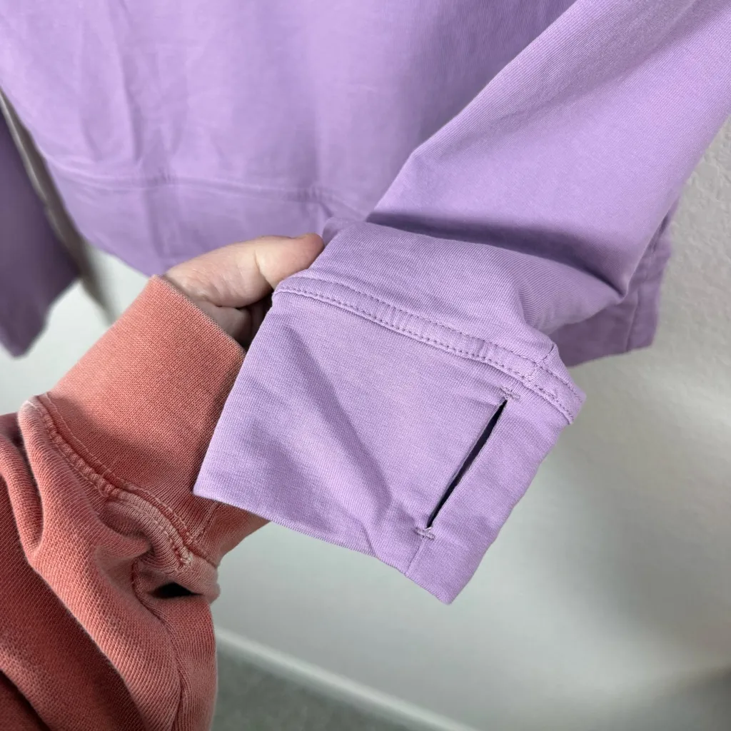 Pact Women’s Asymmetric Snap Collar Pullover Sweatshirt Purple M - Image 9