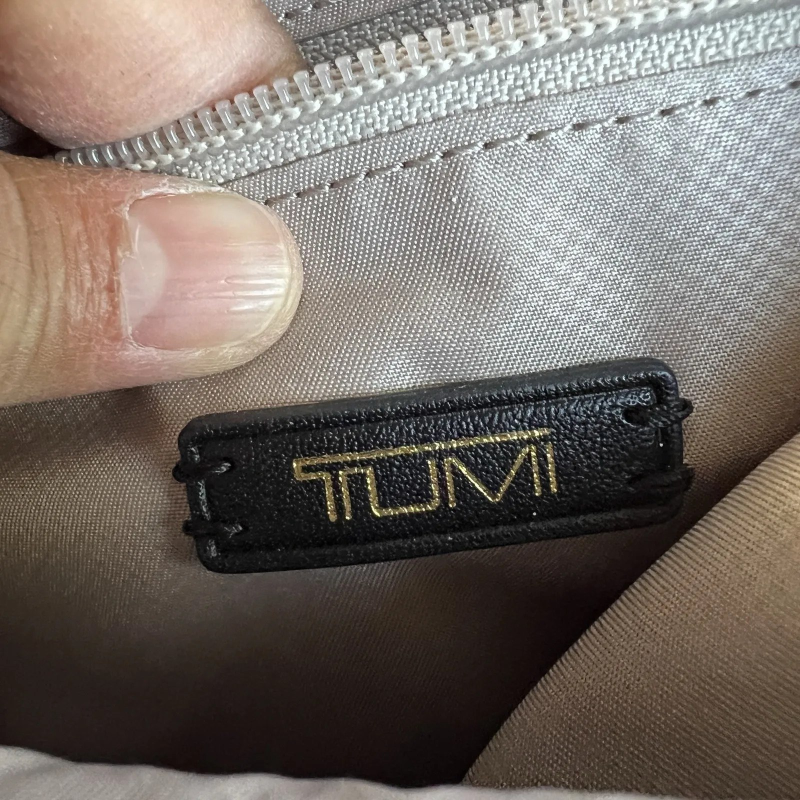 TUMI Voyageur Lexa Zip Flap Backpack Black Nylon Gold Hardware Travel Bag - Image 9