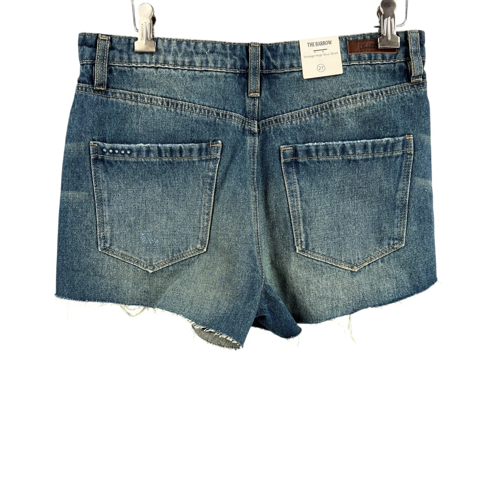Blank NYC Denim Shorts The Barrow Vintage High Rise ORganic Cotton Size 27 New - Image 2