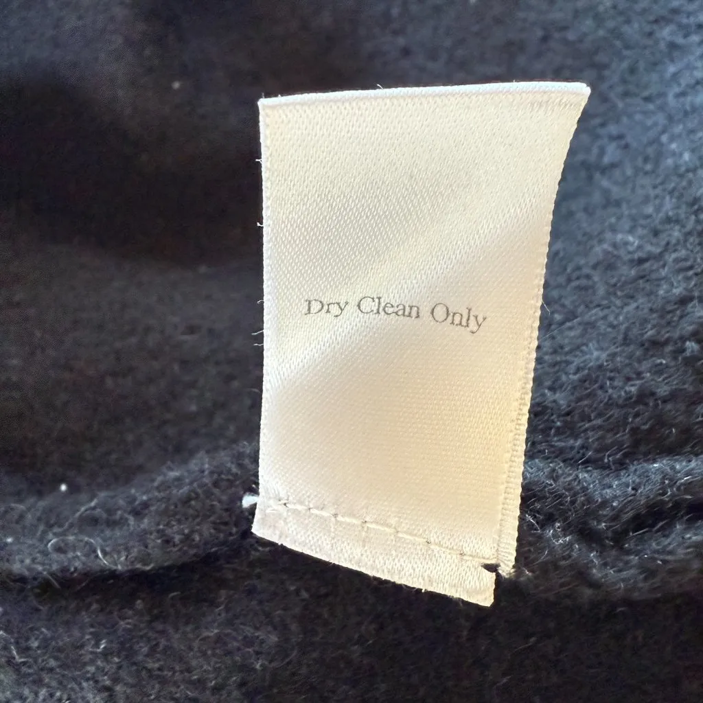 Coldwater Creek black sleeveless mock neck ruffle zip up wool sweater vest M - Image 9