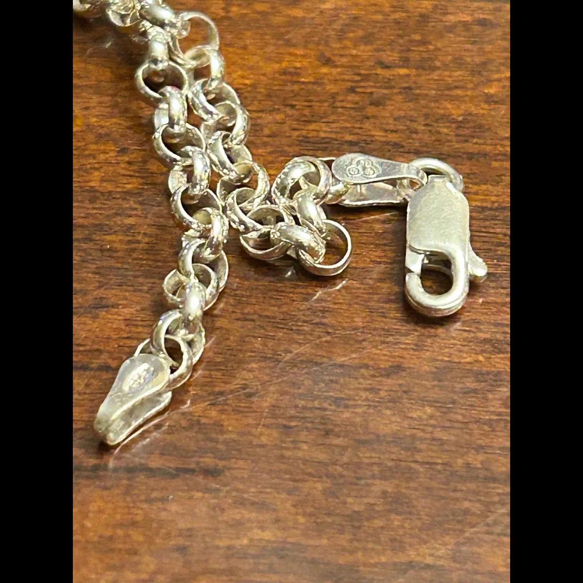 925 sterling silver bracket with locket 7.27g h71 7 inch - Image 6