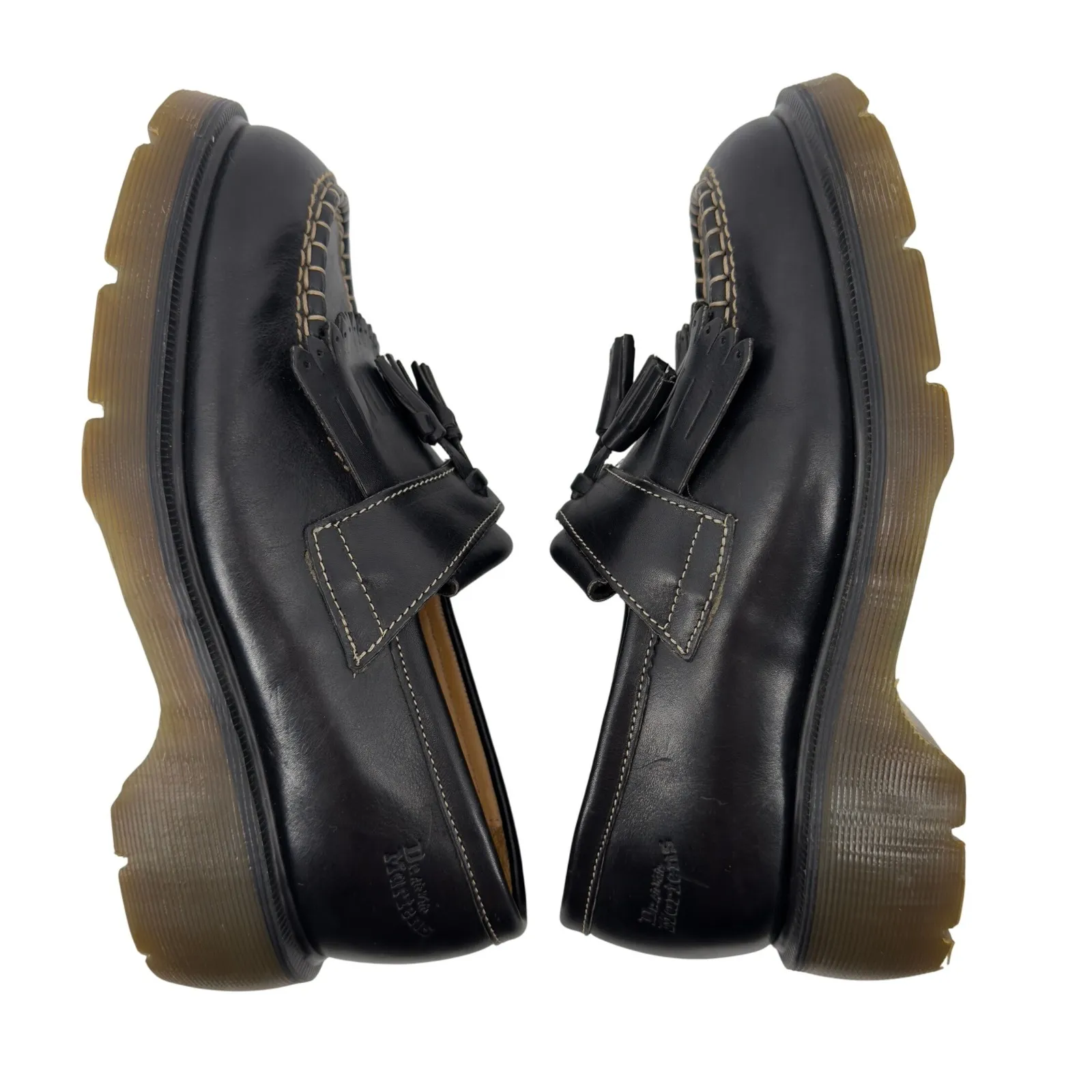 Vtg Dr. Martens‎ Adrian Tassel Quad Platform Loafer Black Leather UK 7 M8/W9 Y2K - Image 6