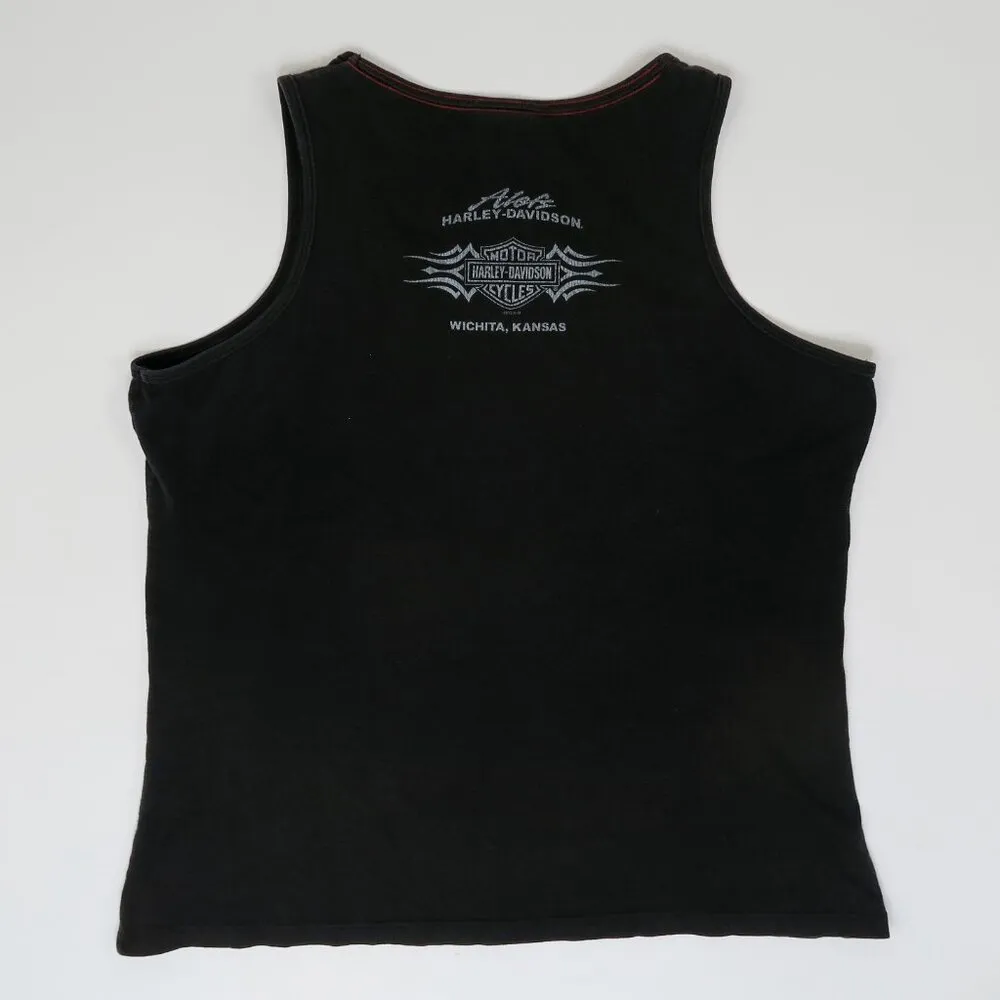 Y2K 2013 Harley Davidson Black Sequin Tank Top - Image 2