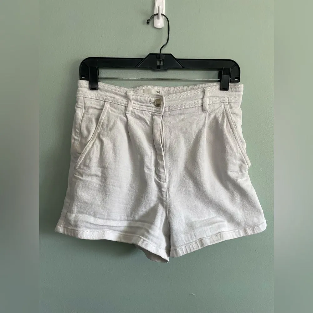Aritzia Wilfred Free White Cotton High Rise Womens Shorts Sz 10 - Image 2
