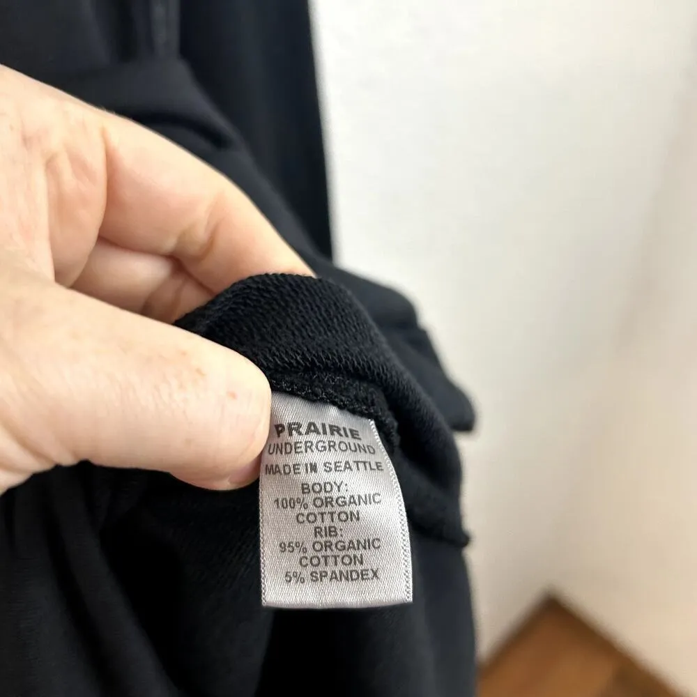 Prairie Underground Long Cloak Hoodie Black Womens Size Small EUC Gray - Image 5