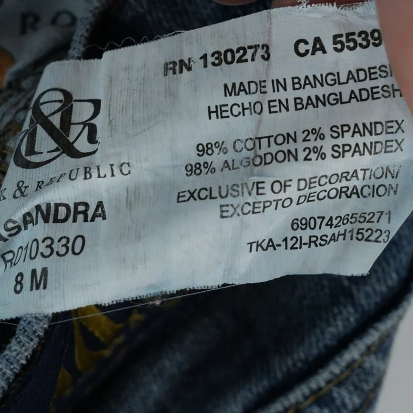 Rock & Republic Jeans Womens 8M Blue Kasandra Bootcut Stretch Denim Low Rise - Image 7