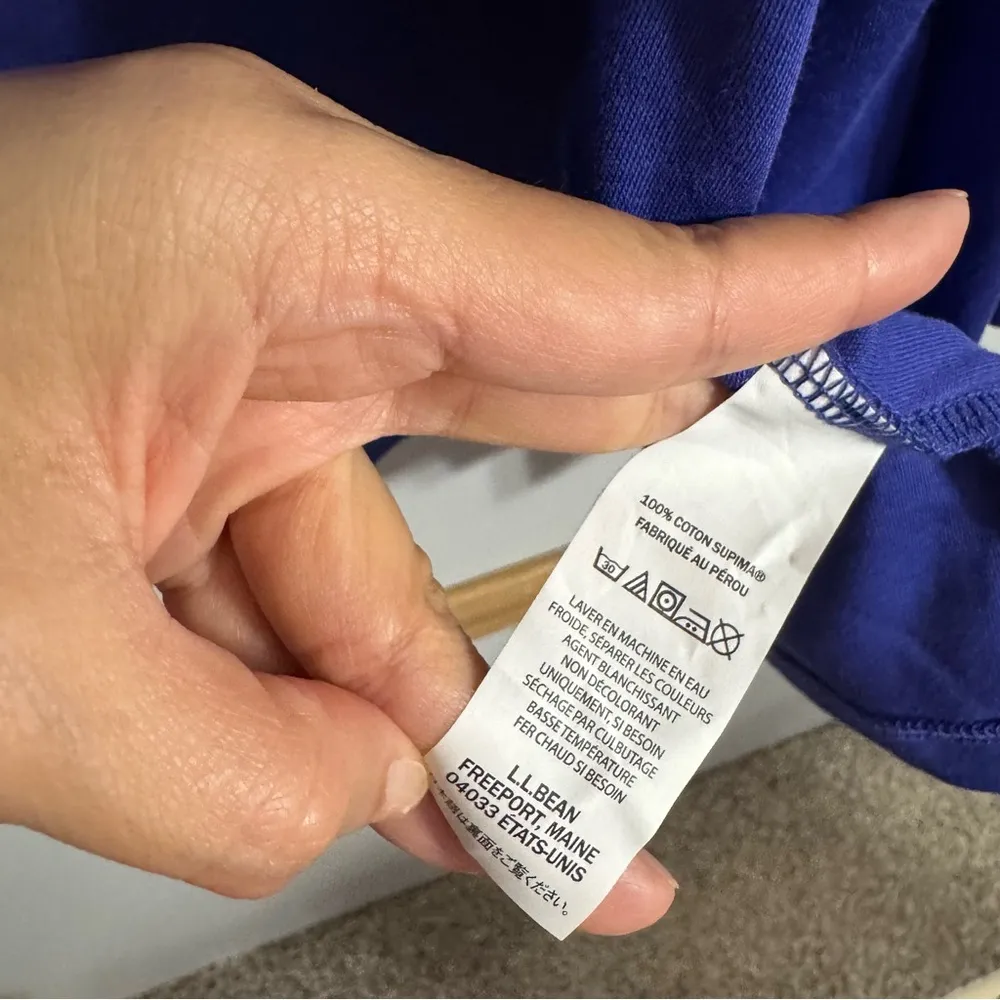 L.L. Bean Royal Blue Cotton Supima Cardigan Size Medium - Image 4