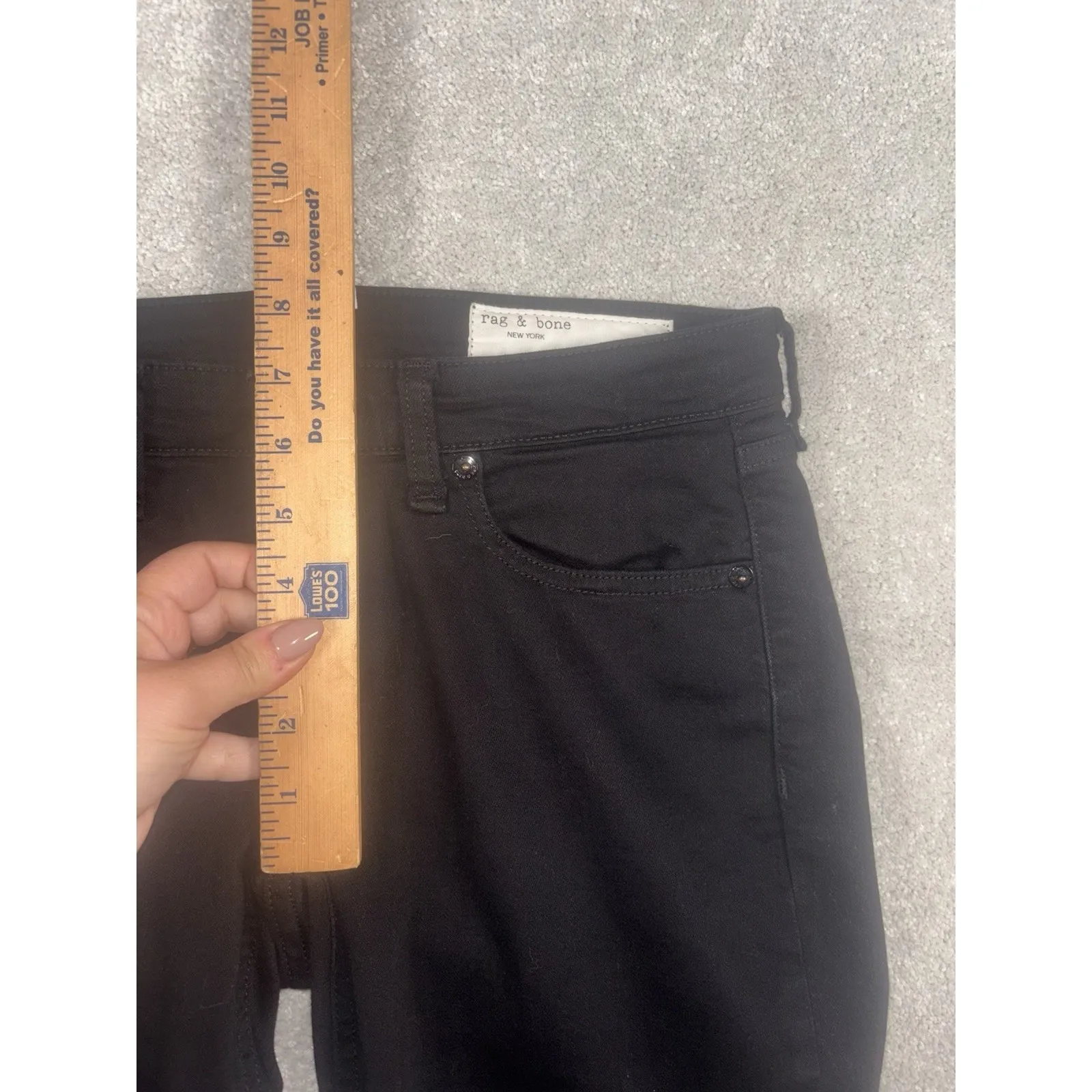 rag & bone Dre Low-Rise Slim Boyfriend Jeans -‎ No Fade Black Size 25 - Image 10