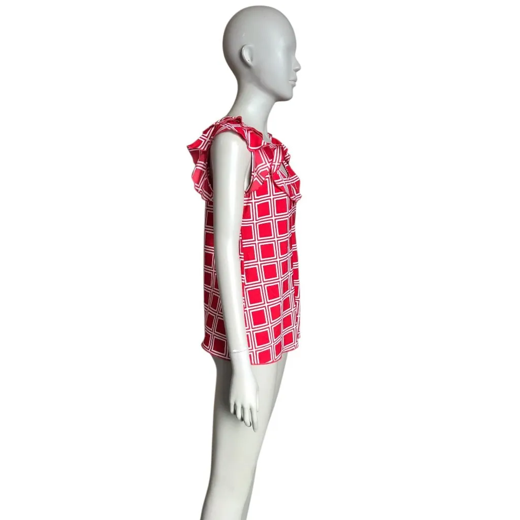 Banana Republic Red and White Ruffle Strap Tank Top - Image 3