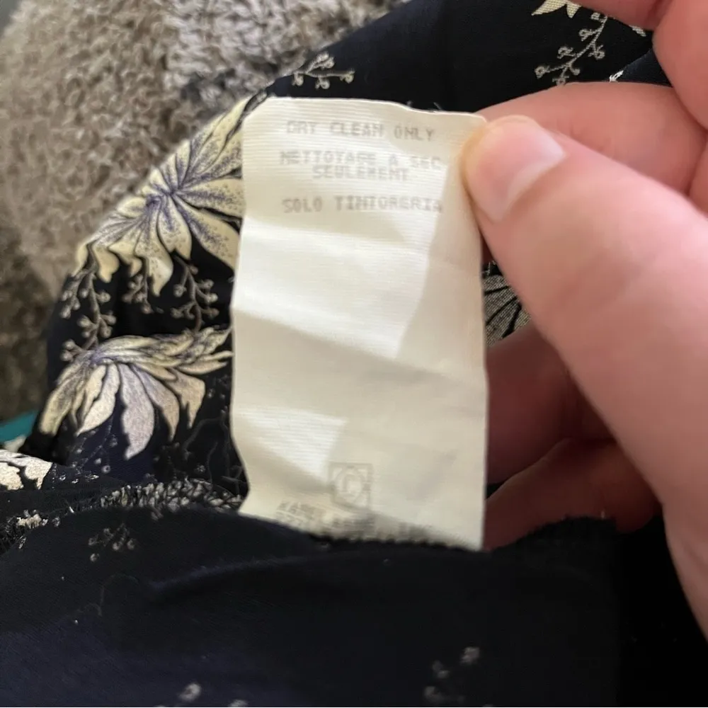 Vintage 90s Karen Kane Floral Flowy Maxi Skirt Navy Combo 10 - Image 4