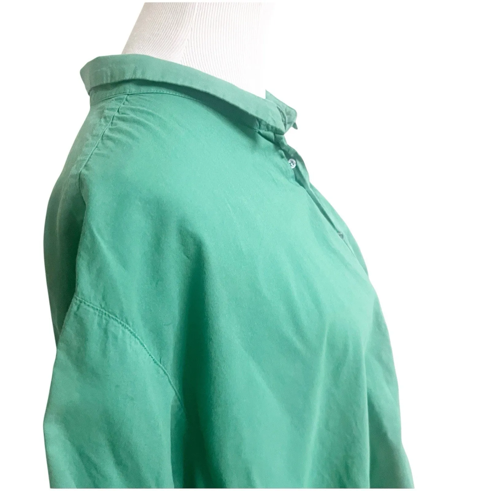 Xirena Channing Short Sleeve Button Shirt In Palm Green Size XL Cotton Ruffled - Image 6