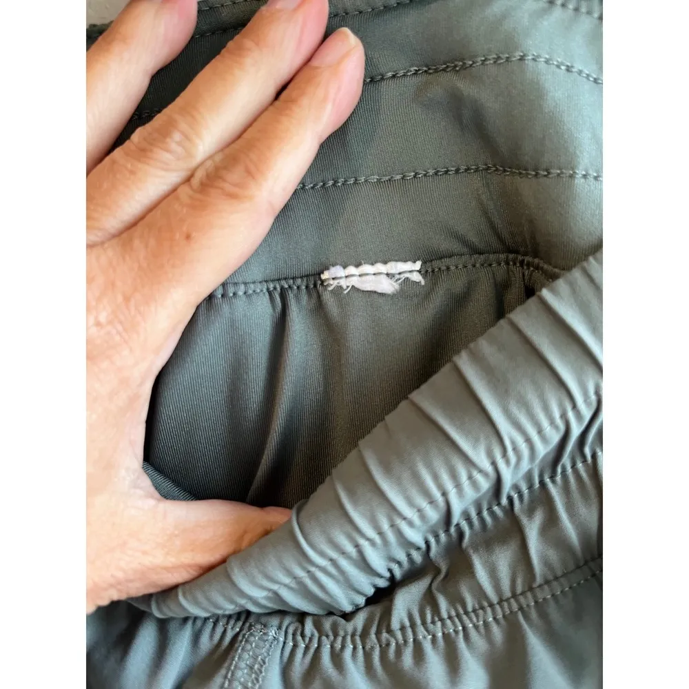 Athletic Running Shorts Elastic Waist Activewear Olive Green Sportswear XL - Image 7