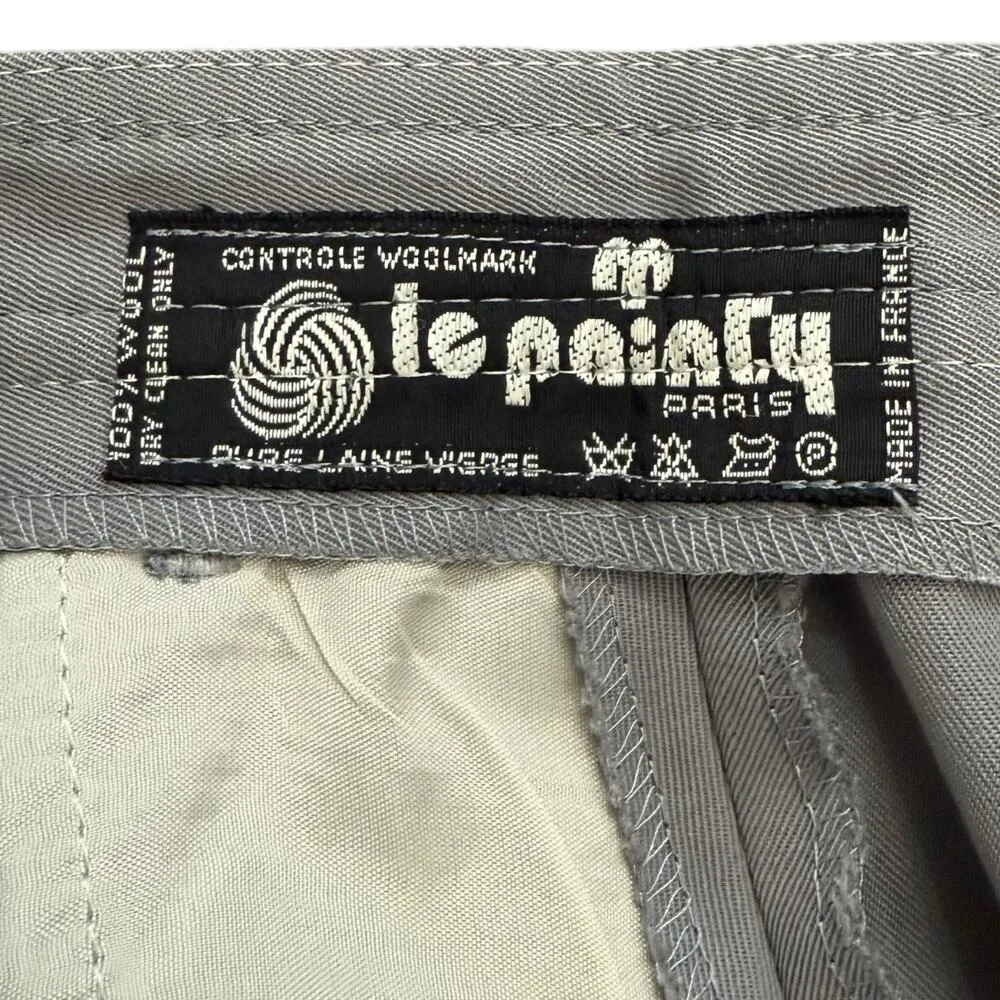 Vintage 70s Light Gray Le Painty High Waisted Tapered Pleated Pants size 24 - Image 7