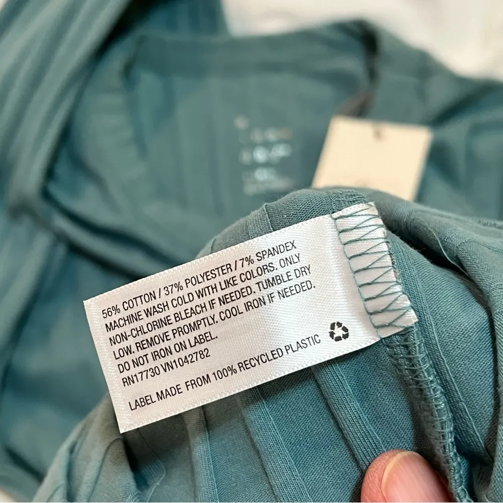 A NEW DAY long sleeve blue ribbed top shirt XS extra small new with tags - Image 3