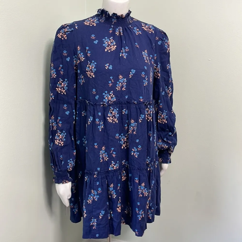 Free People Petite Fours Boho Mini Dress Indigo - Image 9