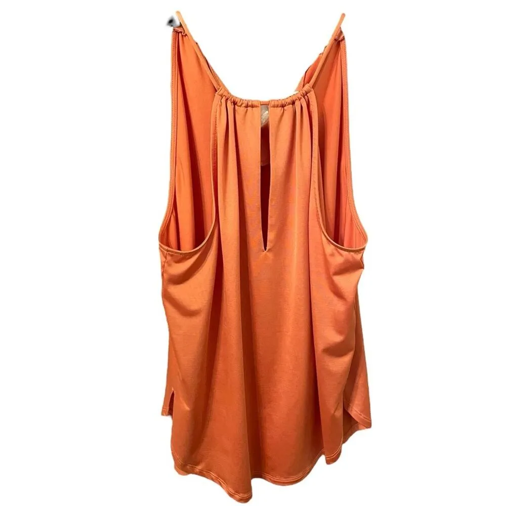 Veronica Beard NWT Kusumi Orange Keyhole Cutout Halter Neck Top Size Medium - Image 5