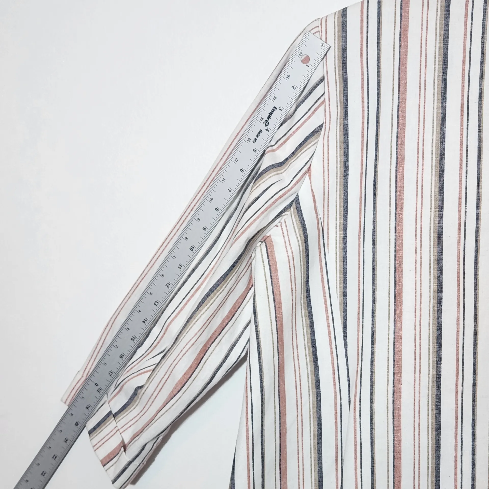 Bar III Open Front Striped Linen Blend Blazer Size 1X - Image 8