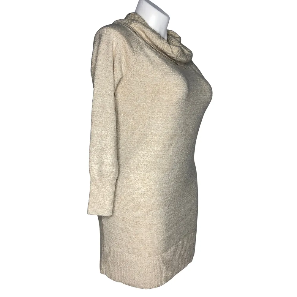 Oatmeal Off the Shoulder Tunic Dress - Size Large - Image 3