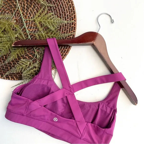 Lululemon Womens Sports Bra Shape Me Berry Purple Mesh Athletic 10 - Image 2
