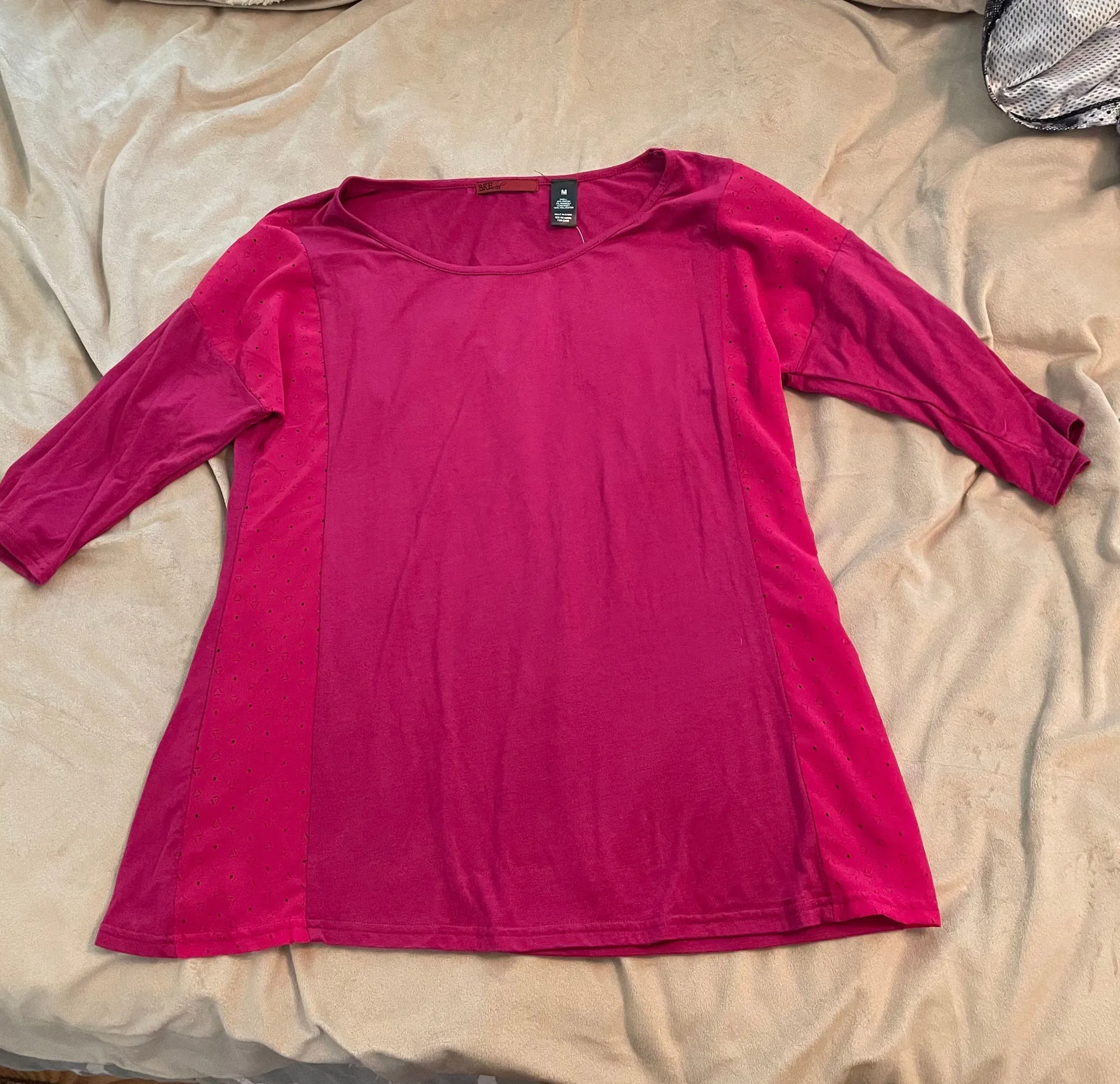 Bright Pink Three Quarter Sleeve Top - Image 5