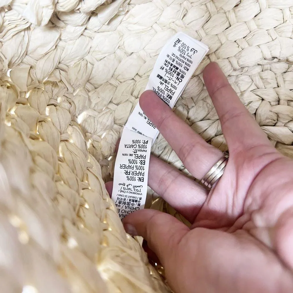 [Billabong] Natural Tan Straw Seaside Woven Top Handle Bag Beach Vacation Summer - Image 9