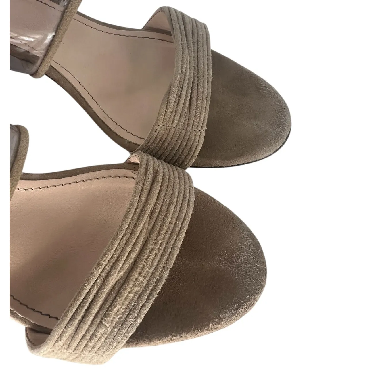 AGL Transparent Buckle Strap Mule Sandals Tan Size 6 - Image 11