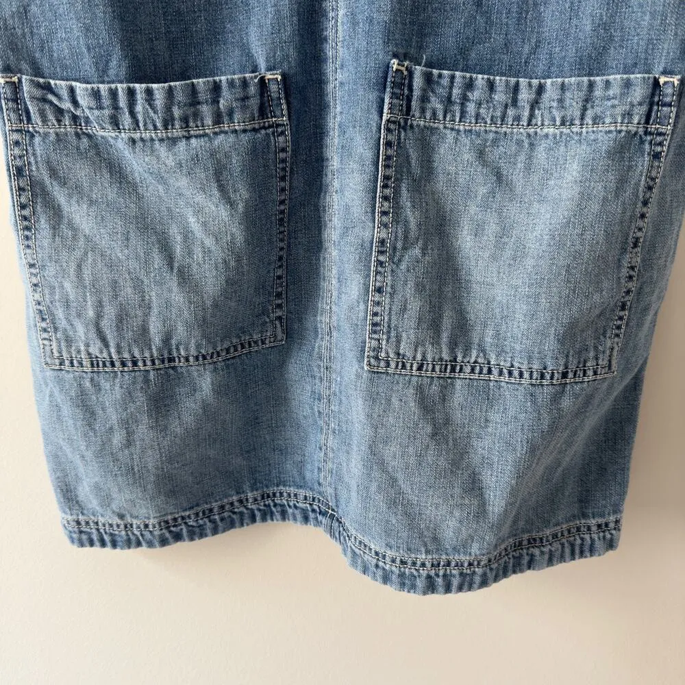 Lucky Brand Y2K Vintage Lace Up Dress Mini Denim Jean Short Sleeve 100% Cotton - Image 5