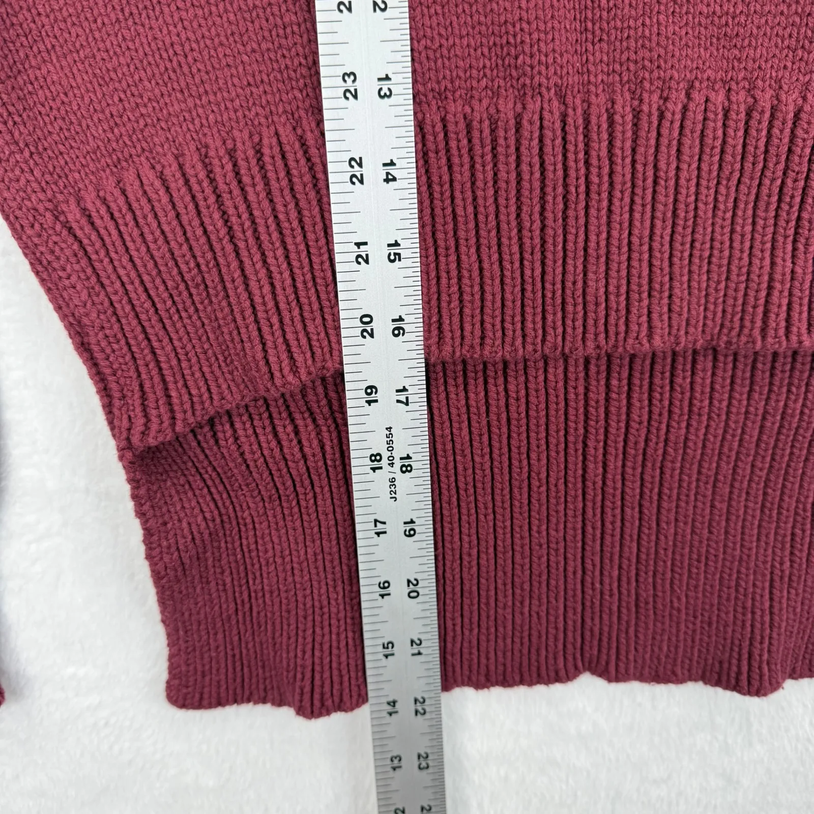 Jason Wu Collection Womens XS V Neck Knit Cropped Pullover Sweater Maroon - Image 3