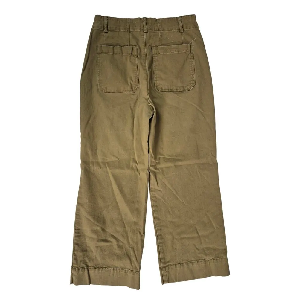 Bagatelle Collection New York Khaki Green Wide Leg Cotton Blend Pant Sz 12 - Image 2