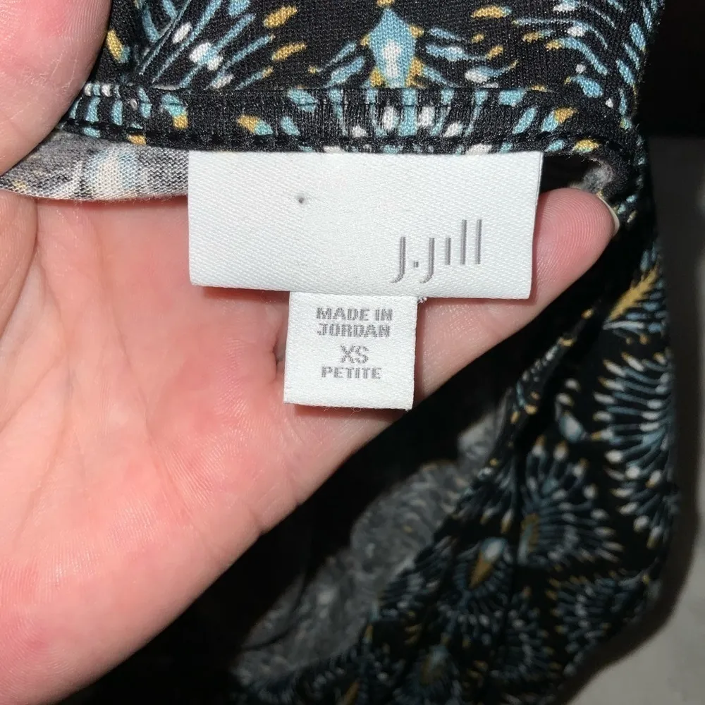 J Jill Casual Career Black Multicolor 3/4 Sleeve Knit Tunic Blouse Like New XSP - Image 12