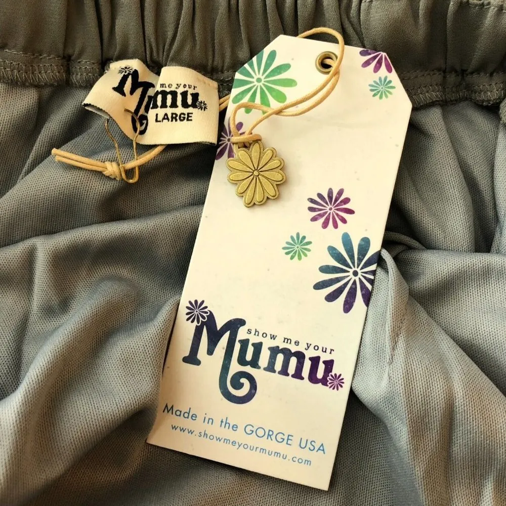 Show Me Your Mumu Amanda Maxi Dress Backless Soft Charcoal Crisp Gray L - Image 6