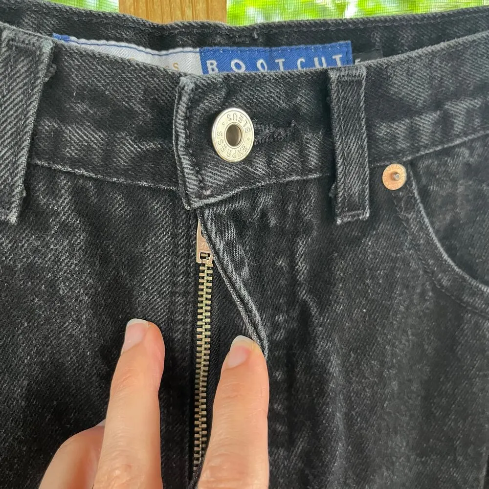 Express Bleus Women's Vintage 90's Era Black Bootcut Jeans Size 5/6 27" Waist - Image 6