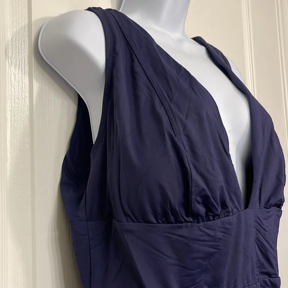 Plus Size Andie Mykonos Plunge Classic One Piece Navy Blue Size XXXL EUC #6725 - Image 4