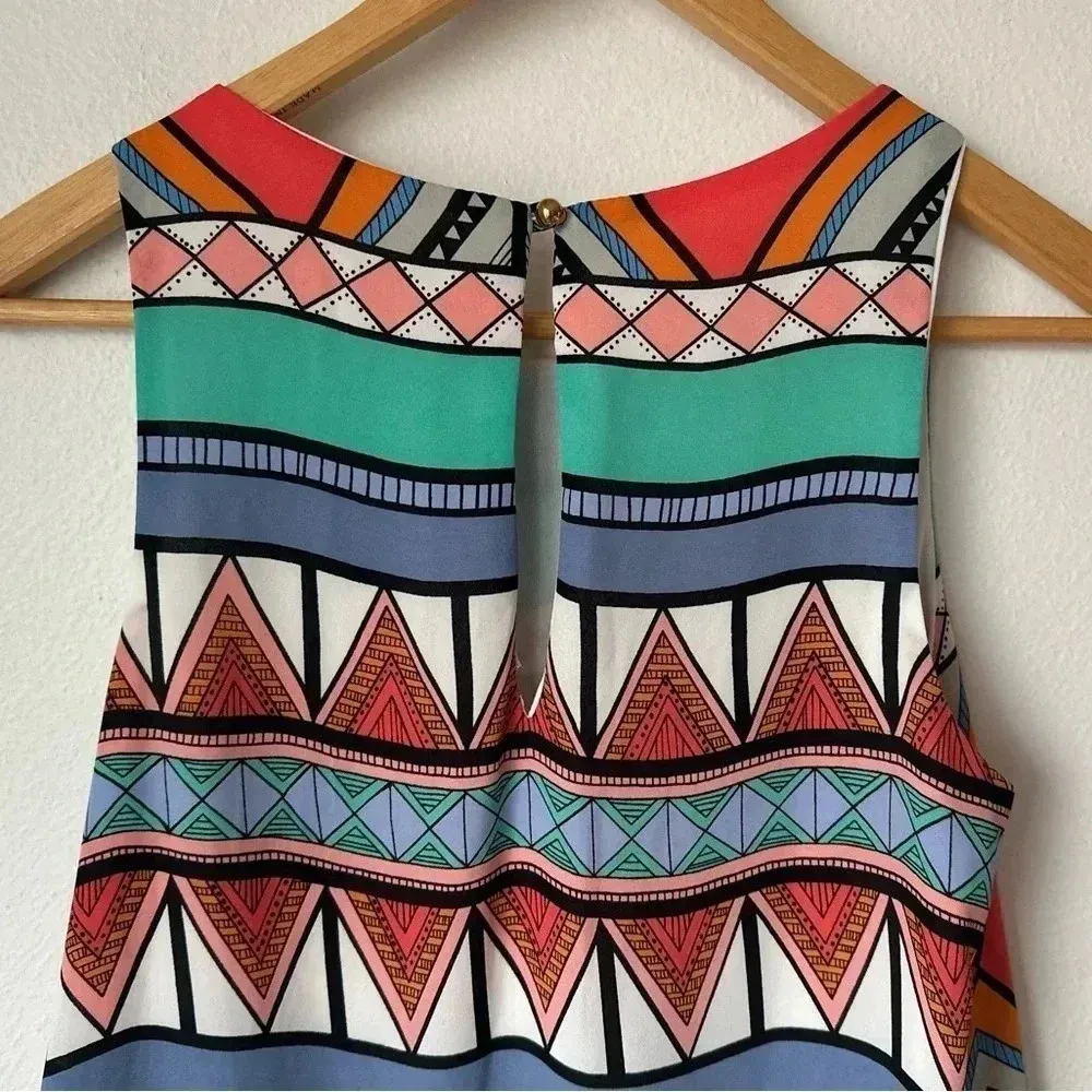 Everly Sleeveless Colorful Geometric Patterned Dress - Image 8