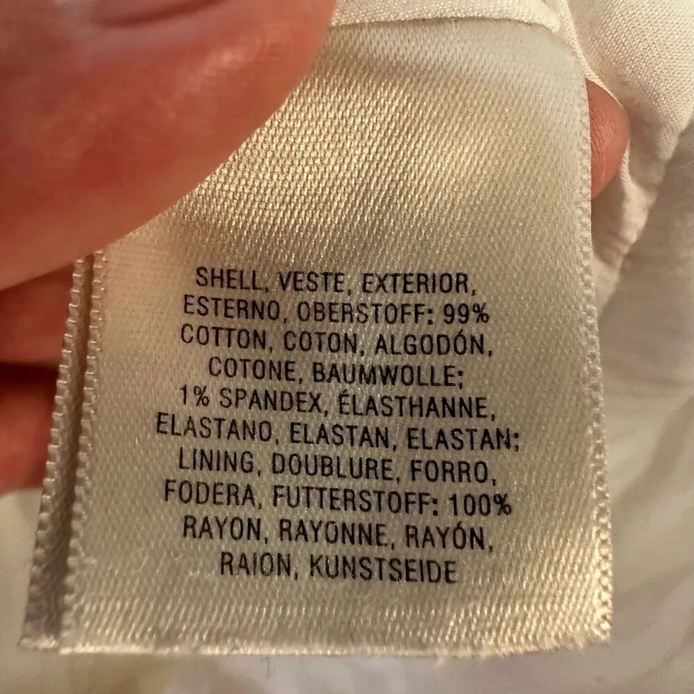 Chino Anthropologie Womens 6 Sleeveless Wrap Cropped Wide Leg Jumpsuit White - Image 11