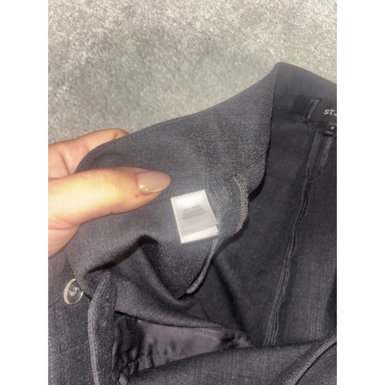 St. John Women Diana Dress Pants Trouser Size 10 Gray‎ Wool Stretch Wide Leg - Image 6