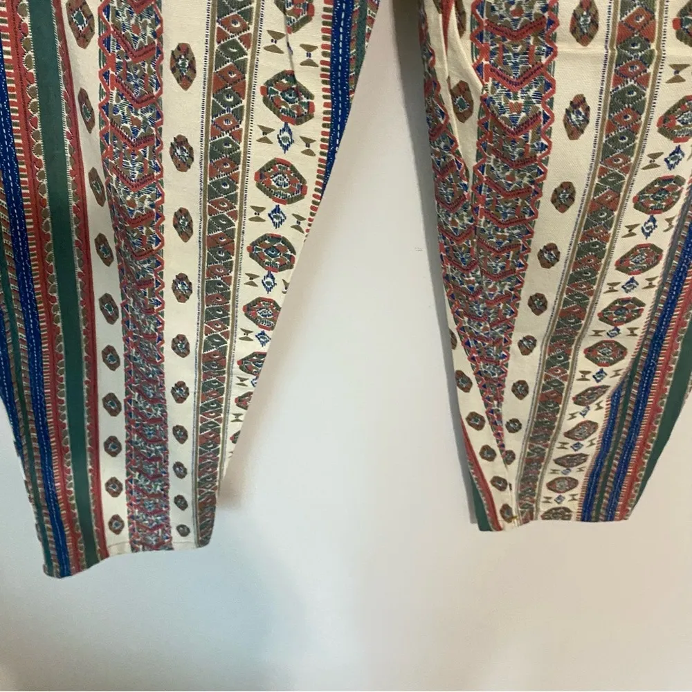 Stefano Vintage Western Patterned Tapered Cotton Pants size 26 Red - Image 9