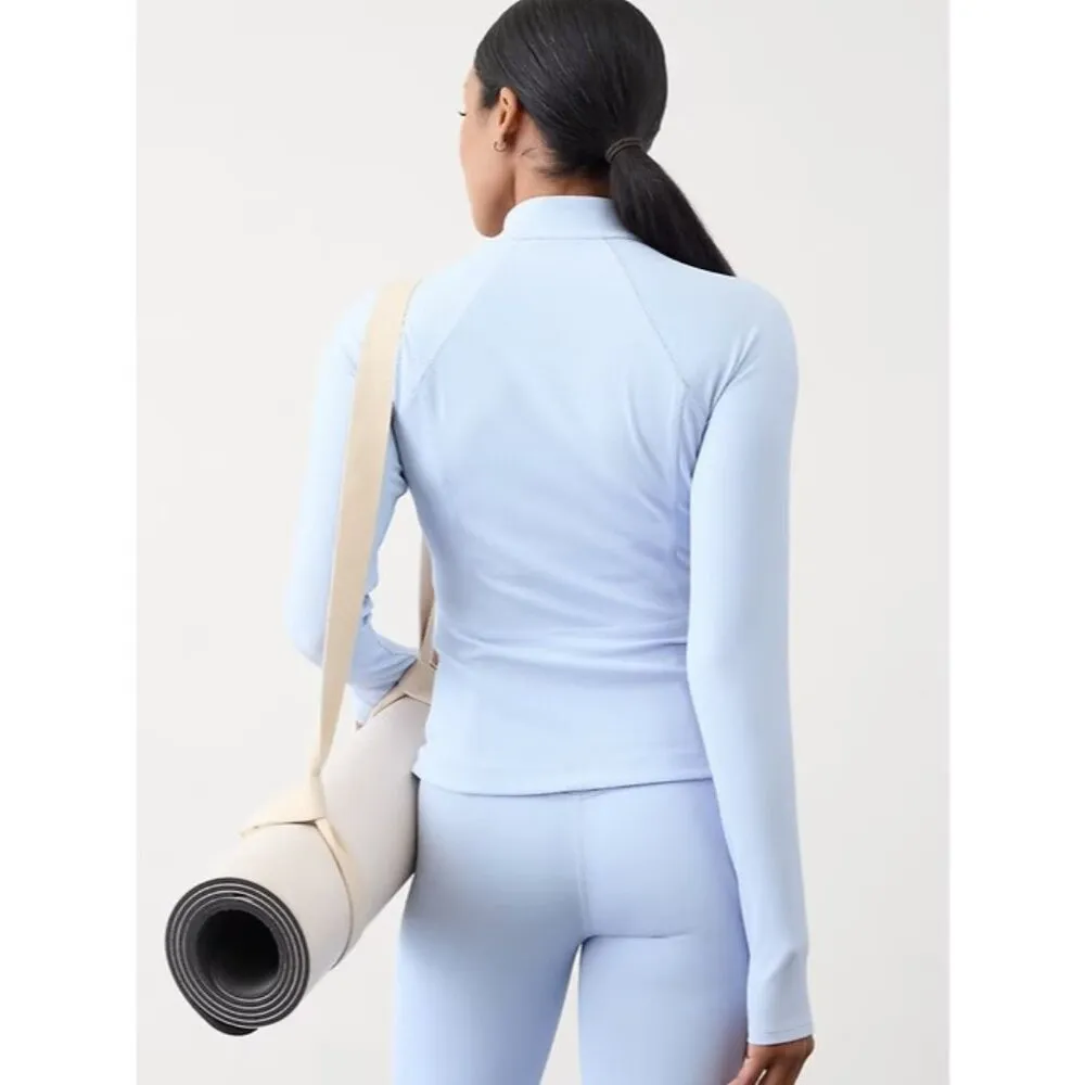 Athleta M Salutation Ribbed Jacket III Gossamer Blue Rib Medium Regular - Image 2