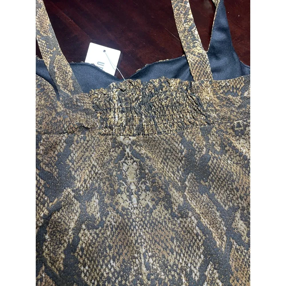 Urban Outfitters Snakeskin Print Slip Dress Boho Chic Party Cocktail T-7‎ - Image 6