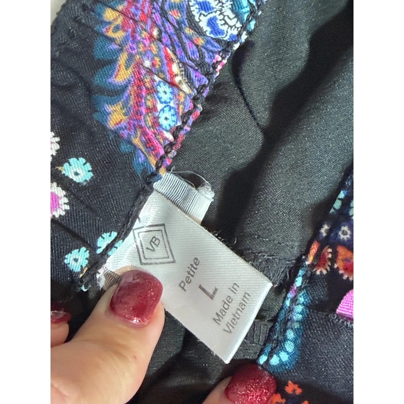 Vera Bradley Black Cargo Scrub Pants Lightweight Comfort Stretch Size LG Petite‎ - Image 4