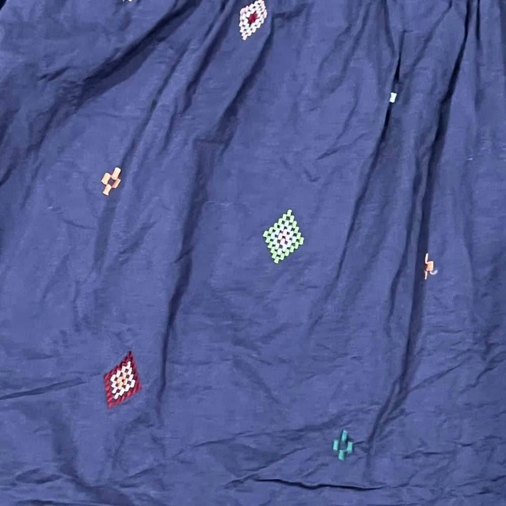 Topshop Lightweight Blue Embroidered Tassel Tank Top Women’s 10 - Image 4