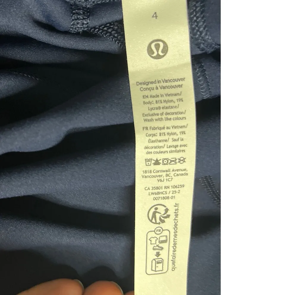 Lululemon Align High Rise Crop 17" Size 4 True Navy Yoga Pants Retail $88 - Image 6