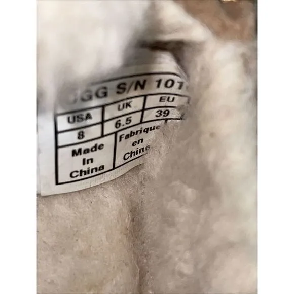 UGG Australia‎ Women Chestnut Brown 1016476 Suede Sheepskin Slippers Loafer Sz 8 - Image 3