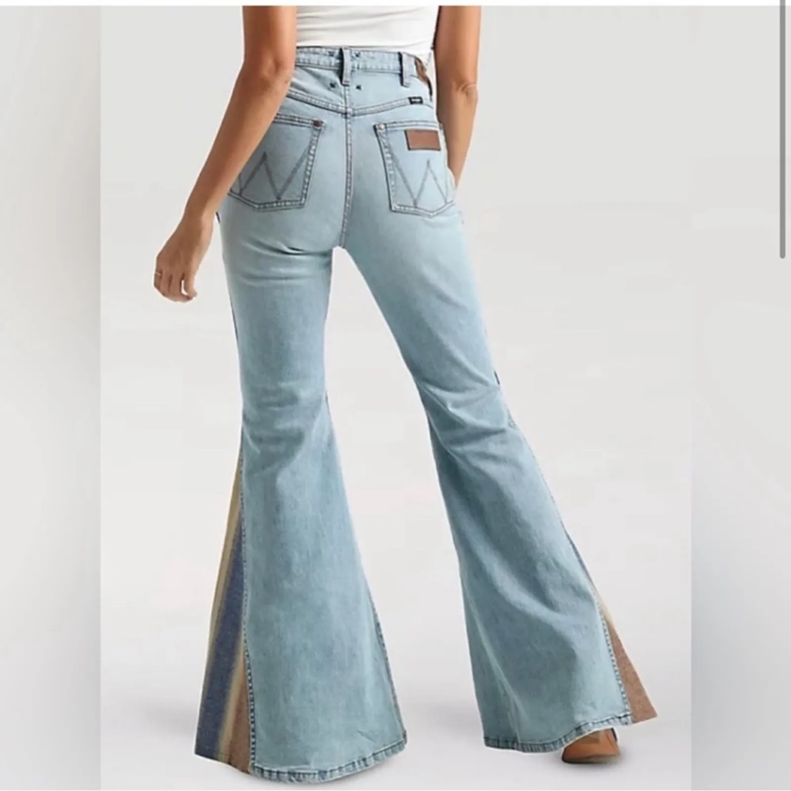 Wrangler x Pendleton Trumpet High Rise Flare Jeans 30x32 Rare Collab - Image 2