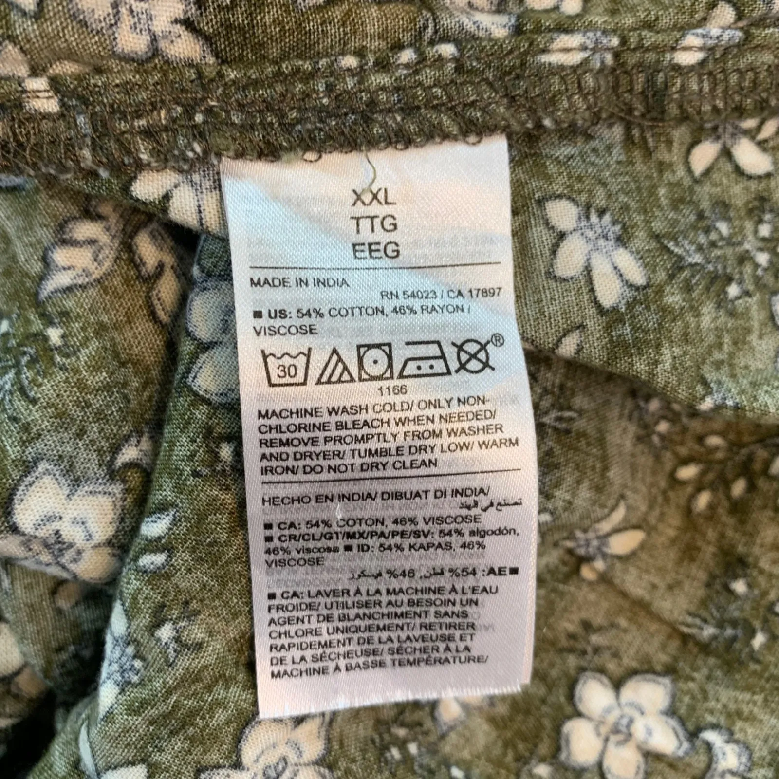 Old Navy XXL‎ Dress Floral Print Long Sleeve Boho Green Casual Women's - Image 4