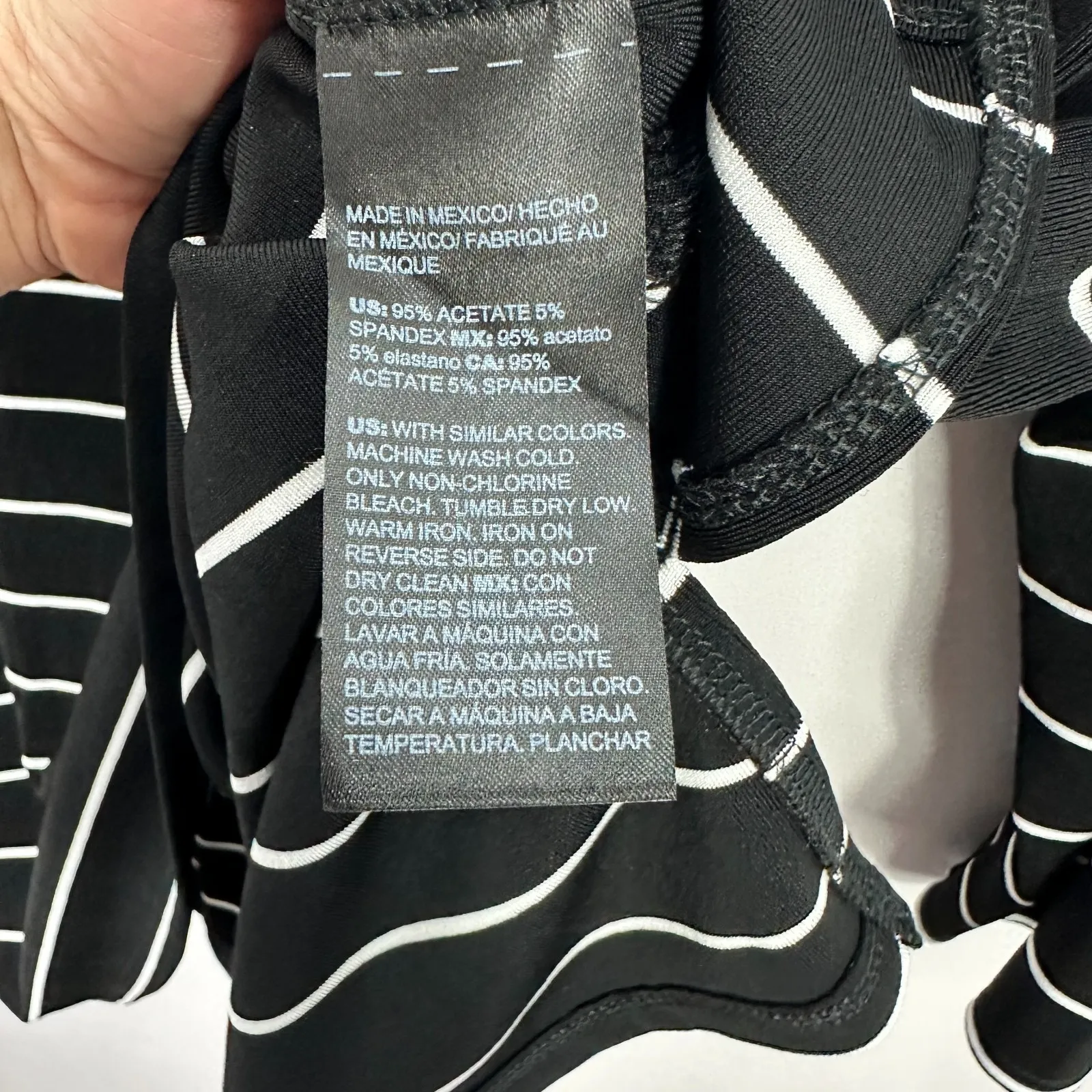 Chico's‎ Travelers Top 3 Black White Stripe Lace Up Nautical Preppy Coasal XL - Image 3