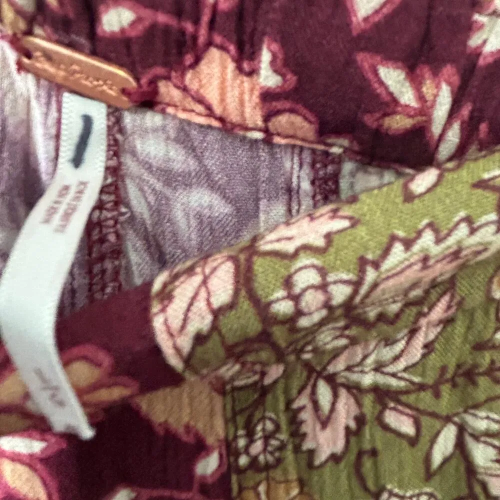 NEW Free People Bali Sultry Boho Floral Wide Leg Flare Pants Athena Size Large - Image 6