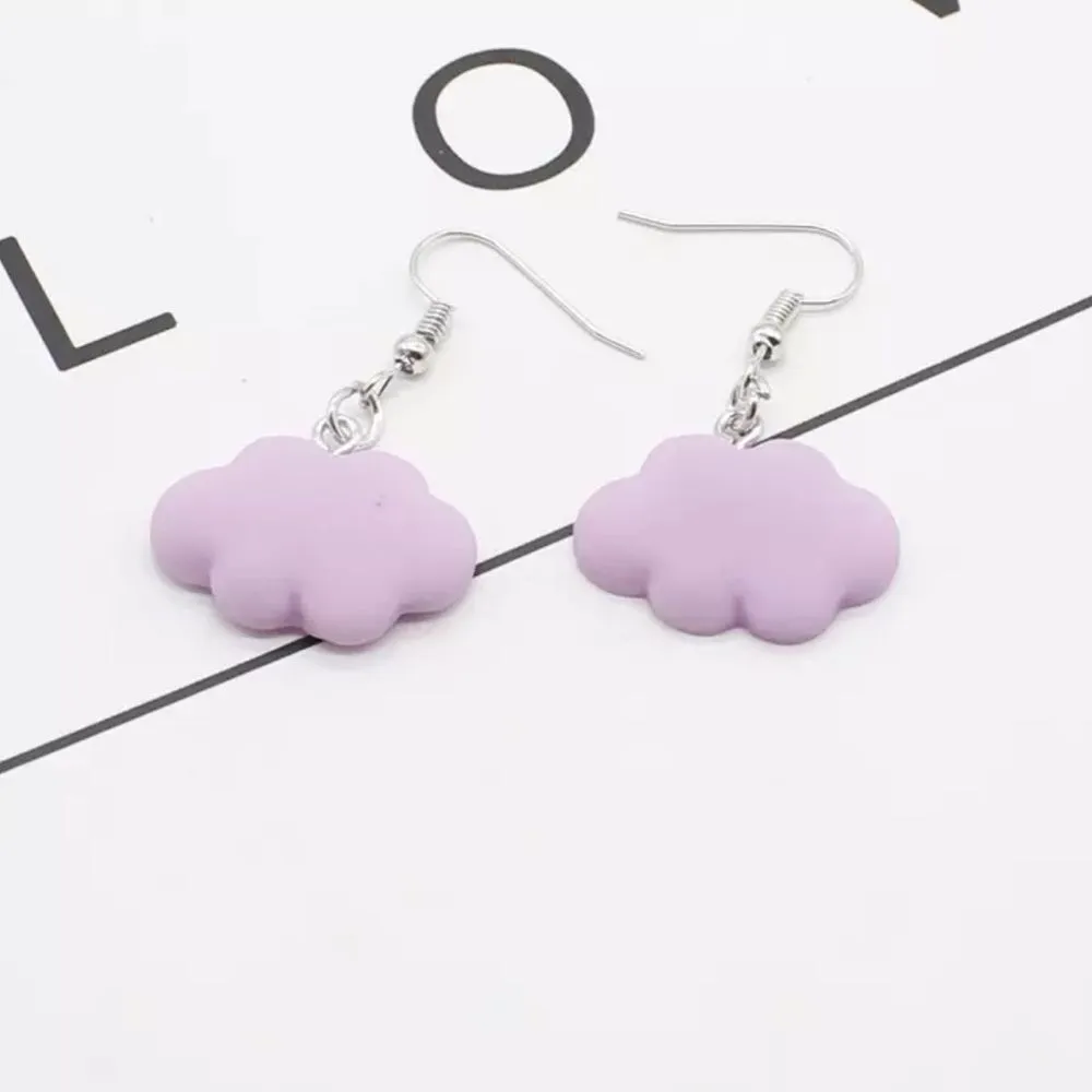 🆕Purple Cloud Charm Dangle Earrings Purple - Image 5
