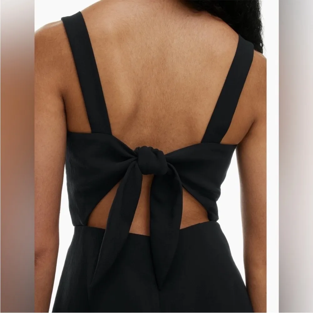 Aritzia Wilfred Aperature Black Tie Back Japanese Crepe Mini Dress 00 New - Image 4